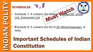 Schedules of Indian Constitution | SSC CGL | Indian Polity by TVA