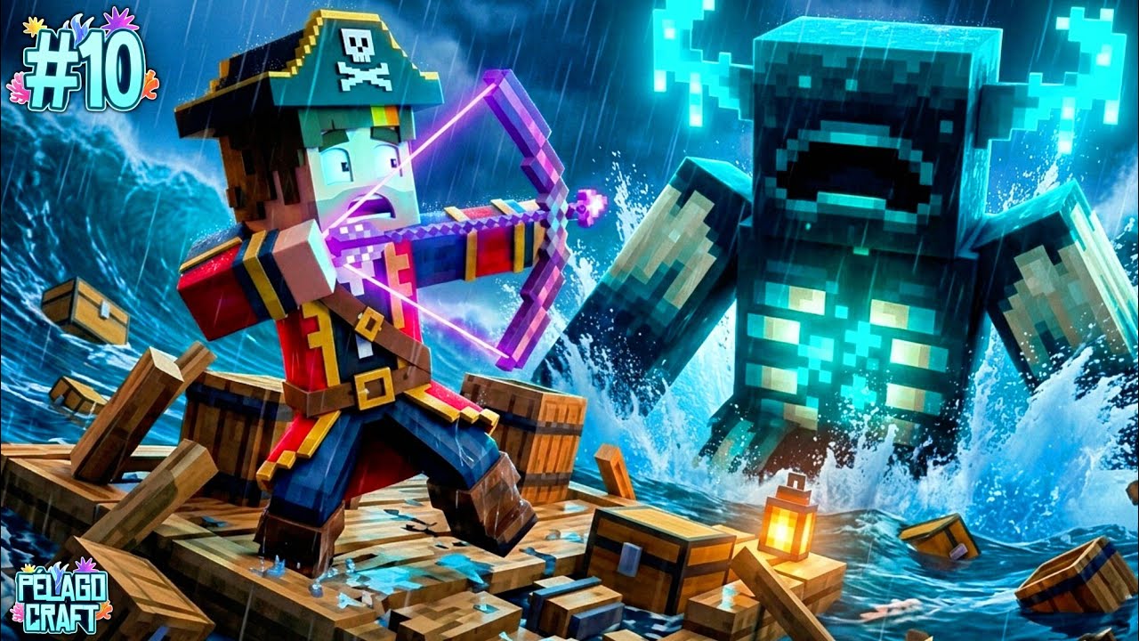 🦈 MineRAFT || EL WARDEN NOS ATACA ☠️ Pelago #10 