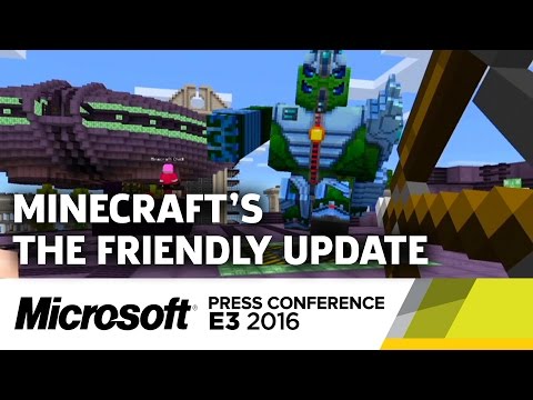 Minecraft The Friendly Update & VR Stage Demo - E3 2016 Microsoft Press Conference