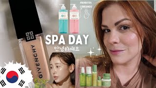 SPA DAY E ARRUME SE COMIGO | TESTANDO PRODUTOS DE CABELO E DE SKINCARE COREANOS