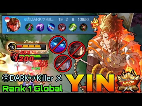 19 Kills Yin Deadly Jungler! - Top 1 Global Yin by ㉨DARKヮKiller メ - Mobile Legends
