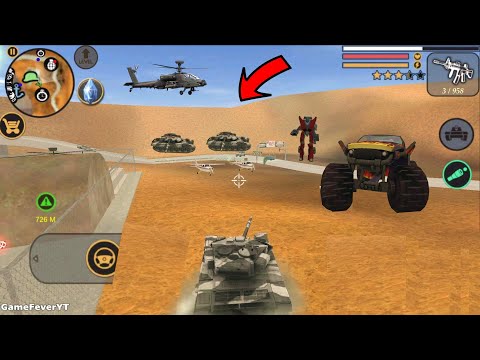 Vegas Crime Simulator (Army Tank Fight Monster Truck) Huge Monster Truck Base - Android Gameplay HD