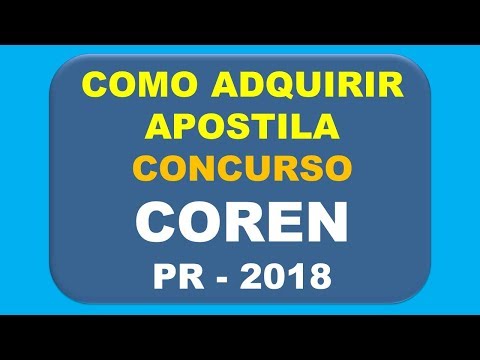 Baixar Grátis Apostila Concurso COREN - PR 2018