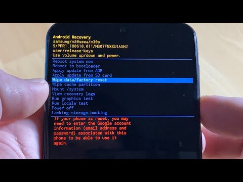 Samsung Galaxy M30s Smartphone Hard + Soft Reset in case of loss of function or malfunctions Inst...