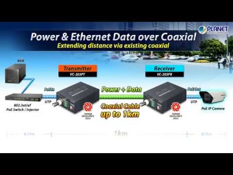 PoE over Coaxial Extenders -- Transmitter and Receiver (VC-203PT and VC-203PR)