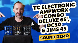 Video thumbnail for TC Electronic Ampworx Combo Deluxe 65', DC30 & JIMS 45 - Sound Demo by Guitar Bonedo