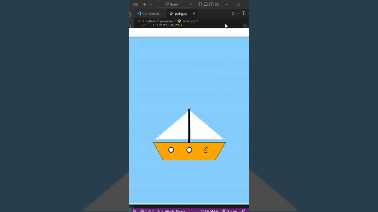 Draw Boat 🛥 Using Python Turtle 🐢 | Python Tutorial | Python Turtle #shorts #python