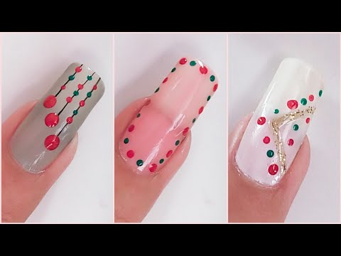 Happy Christmas Nails Easy Nail Art designs For Beginners ❤️🎄 Christmas Nails 💅 Uñas Navidenas