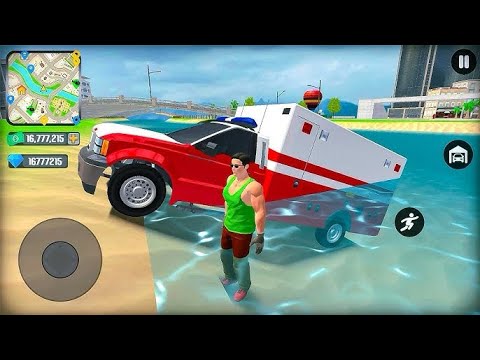 Ambulance Police Car and Helicopter Flying in Open World Simulator - Android Gameplay