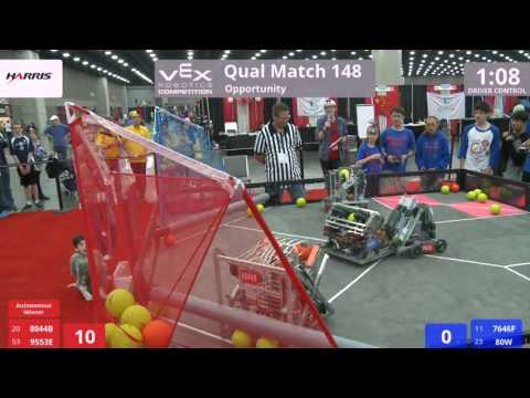 VEX Worlds 2016 - VRC Middle School - Opportunity - Qual 148 (8044B 9553E) 189 vs 268 (7646F 80W)