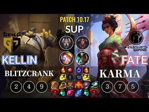 GEN Kellin Blitzcrank vs IG Fate Karma Sup - KR Patch 10.17