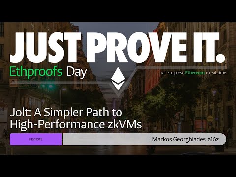 Keynote: Jolt: A Simpler Path to High-Performance zkVMs by Markos Georghiades, a16z preview