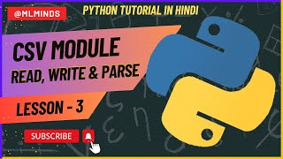 Python Tutorial: CSV Module - How to Read, Parse, and Write CSV Files | Python CSV files