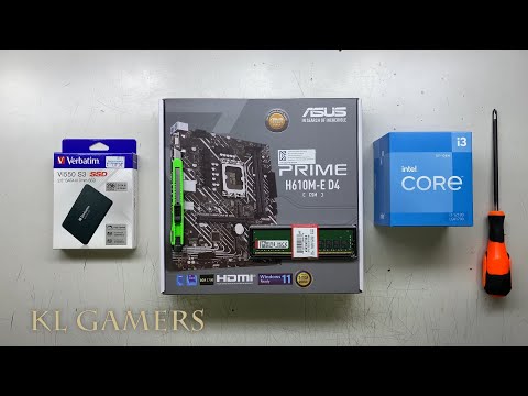 intel Core i3 12100 ASUS PRIME H610M-E D4 CSM Verbatim Vi550 SSD Simple Desktop PC Build