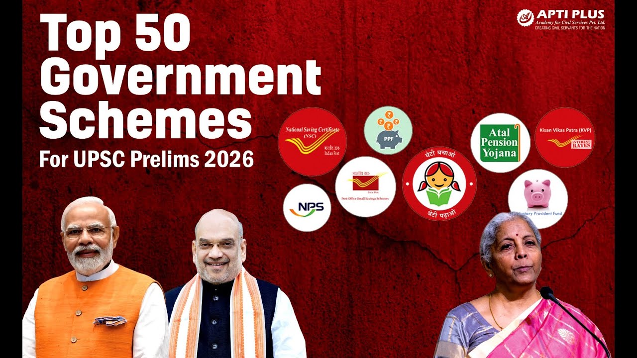 UPSC Prelims 2026 Revision | Top 50 Government Schemes in One Video | Best IAS Academy APTI PLUS