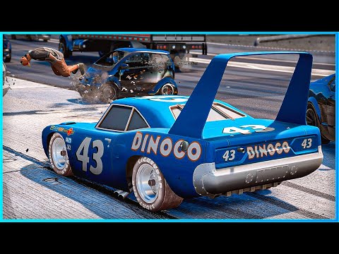 *CRAZY* Cars King Dinoco Crashes Ep.13 – GTA 5