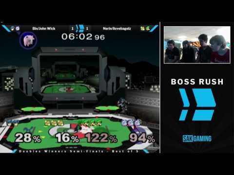 Boss Rush SmashG0D Doubles Winners Semis - Bin/John Wick (Blue) vs Nerin/ilovebagelz (Green)