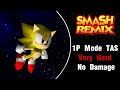 Smash Remix TAS Super Sonic 1P Mode Very Hard No Damage