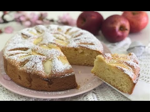 Torta  di mele semplice  della nonna, pronta in 5 minuti - Easy Homemade Apple Cake recipe