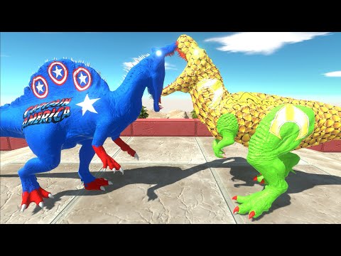 AQUAMAN T REX ISLAND DEATH RUN - Animal Revolt Battle Simulator