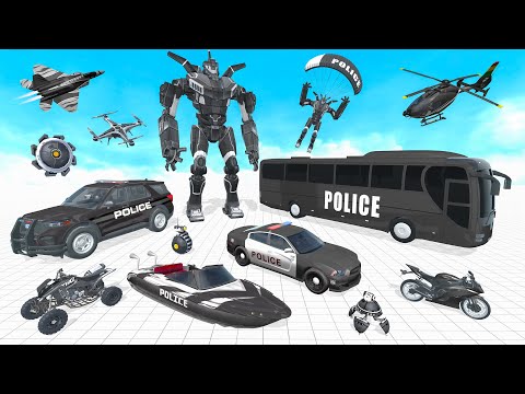 Police Bus Robot Wars Car Game - police bus robot game - Android Gameplay