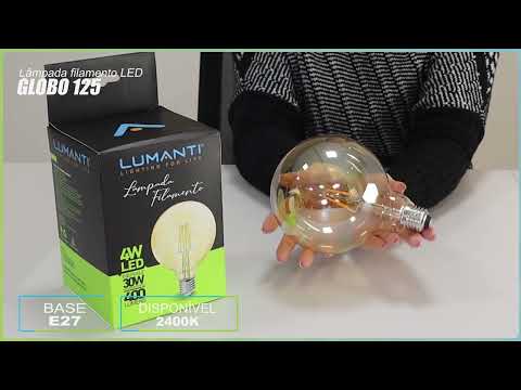 LAMPADA LED 4W RETRO GLOBO G 125 FILAMENTO 2400K MORNA*