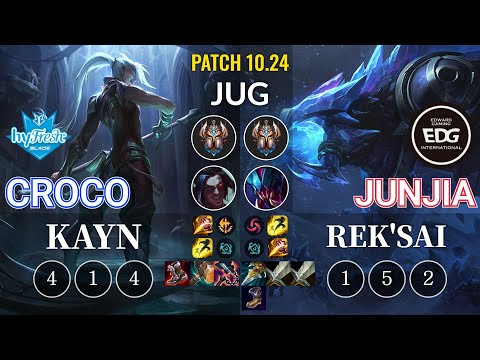 hyF Croco Kayn vs EDG JunJia Rek'Sai Jungle - KR Patch 10.24