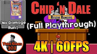 Chip and Dale: Rescue Rangers NES | No Damage Playthrough | 4K 60FPS | Video Games 101