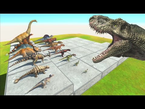 [Jump Over T-REX Mouth] Carnivorous Dinosaur VS Herbivorous Dinosaur -Animal Revolt Battle Simulator