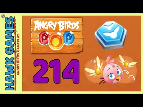Angry Birds Stella POP Bubble Shooter Level 214 Hard - Walkthrough, No Boosters