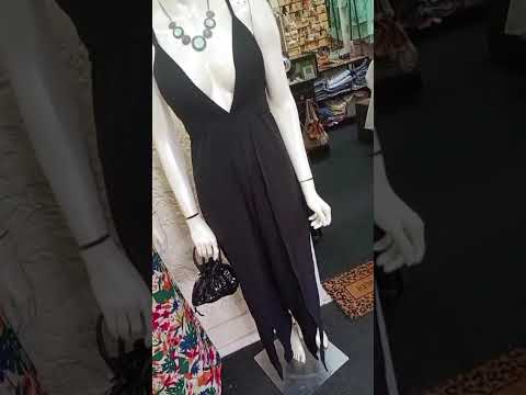 Ecloset brecho tres rios   macacao preto vestido longo floralmp4