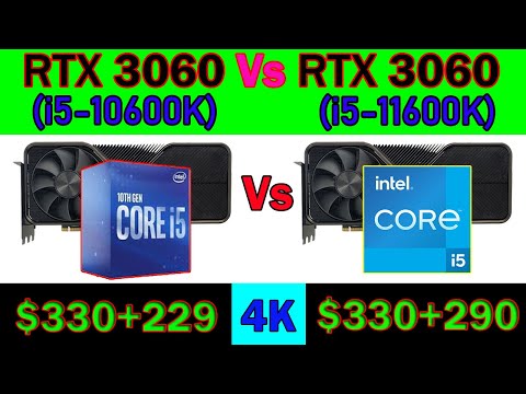RTX 3060 (I5-10600K) Vs RTX 3060 (I5-11600K)  ||  4K, Ultra Setting  Gaming Benchmarks.