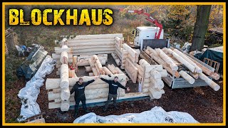 Unser Blockhaus - Stamm für Stamm geht es voran - Naturstammhaus Blockhütte Log Cabin Unser Blockhaus - Stamm für Stamm geht es voran - Naturstammhaus Blockhütte Log Cabin