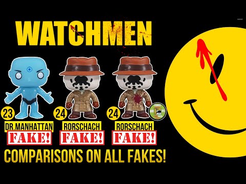 Comparisons of all fakes by Funko POP! Watchmen