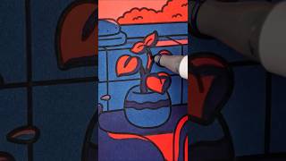 Coloring using only 2 markers for a surreal, dreamlike aesthetic #coloring #art #lofiaesthetic