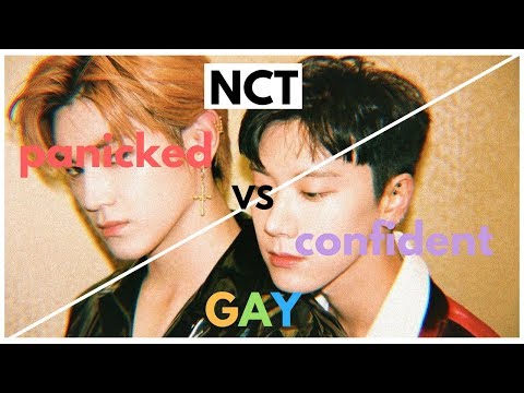 more of nct being the confident vs. panicked gay meme