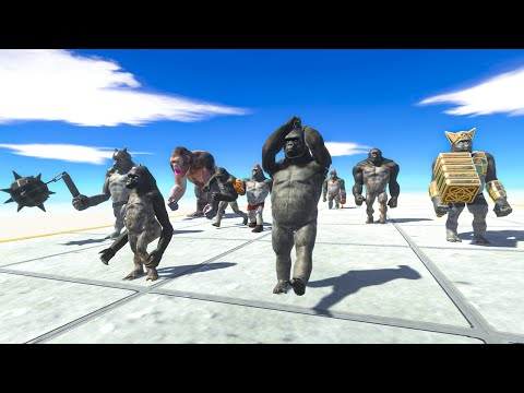 PRIMATES NEIGHBORS attack GORO The Giant ARBS Animal Revolt Battle Simulator