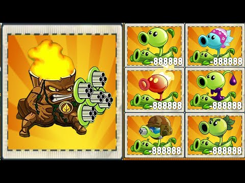 Pvz 2 Gameplay - All Peashooters & Torchwood & Pea Vine Combo Challenge - Who 's Best Pair Plants
