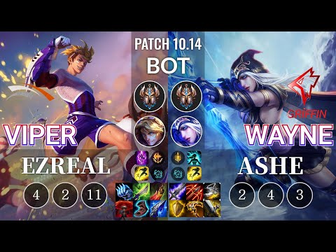 HLE Viper Ezreal vs GRF Wayne Ashe Bot - KR Patch 10.14