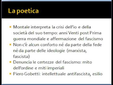 LA POETICA DI EUGENIO MONTALE