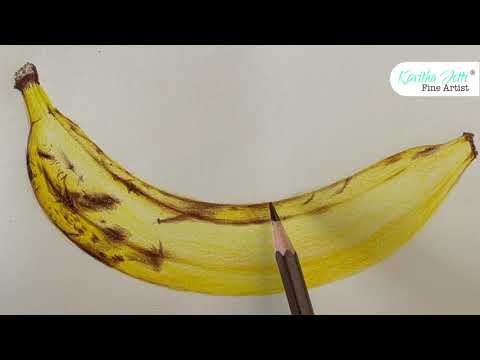 How to Make Realistic Colour Pencil Banana Drawing?