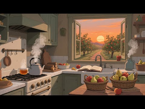 A 1930s Sunset Kitchen — Another Room Where Amber Light Settles on Old Wood and Quiet Lingers