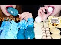 ASMR BLUE RASPBERRY ICE CREAM WHITE CHOCOLATE MAGNUM BOBA ICE CREAM SOUR MARSHMALLOW GOLF BALL먹방