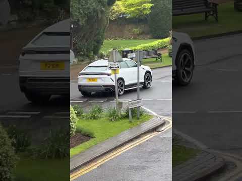 White Lamborghini Urus up the hill in wet @paulcruse #shortsyoutube #raindrive #lamborghiniurus
