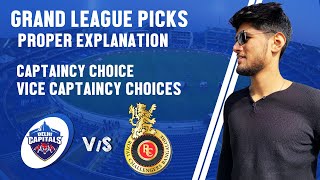 DC vs RCB | Dream11 Grand League Team Picks & Analysis