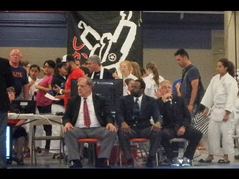 Sensei Abdi Ben Levi Judges Women's Match at Judo Tournament