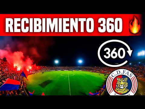 "EL RECIBIMIENTO A FAS EN EL CLÁSICO 269 EN  360 GRADOS" Barra: Turba Roja &bull; Club: Deportivo FAS