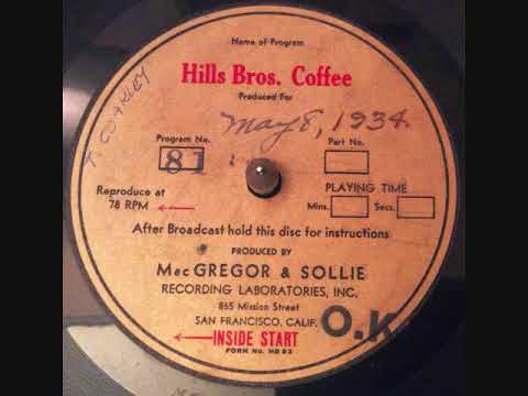 Tom Coakley & His Orchestra May 8, 1934