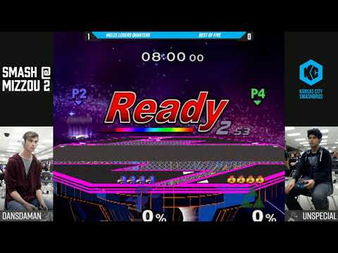 Smash @ Mizzou 2 SSBM - Dansdaman (Sheik) Vs. Unspecial (Falco) - Losers Quarters