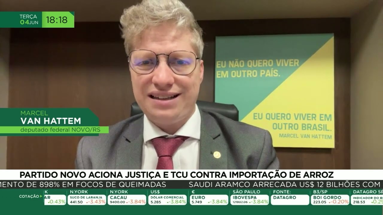 Partido Novo aciona justiça e TCU contra importação de arroz